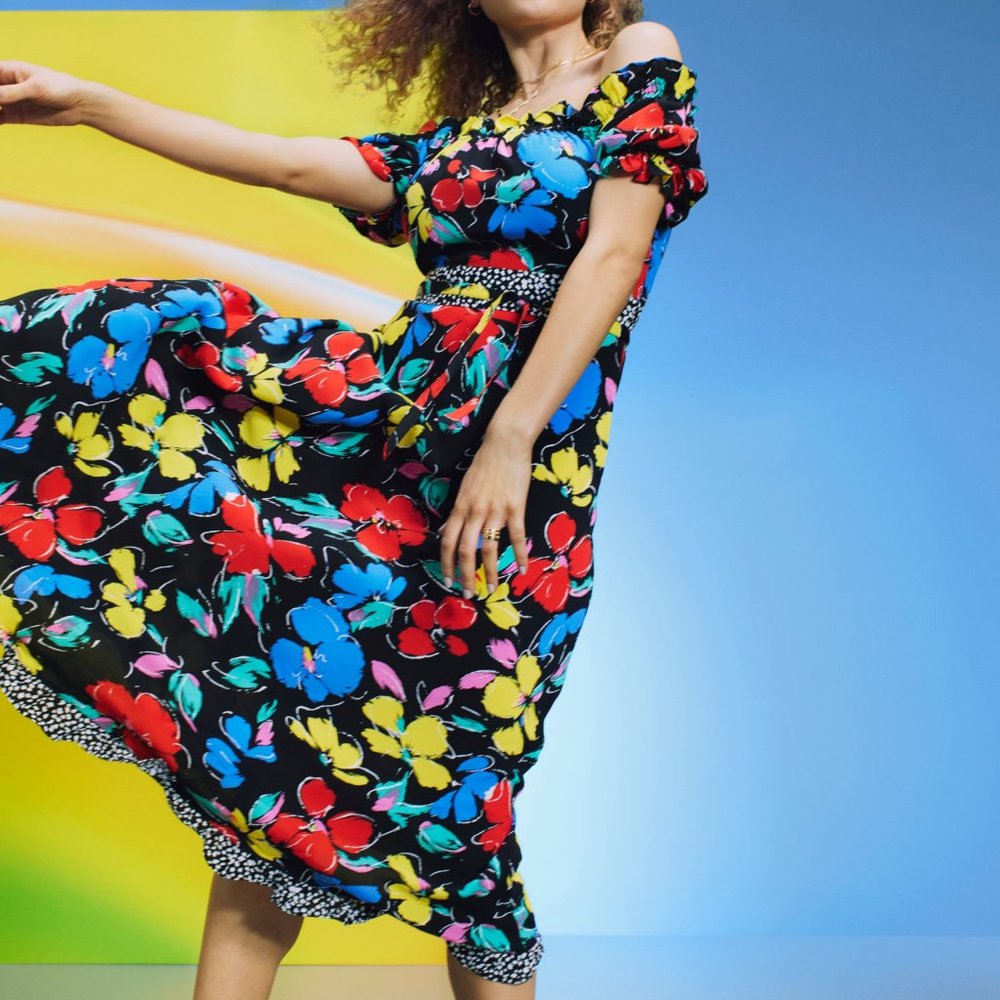 Rixo for target Floral Off shoulder dress